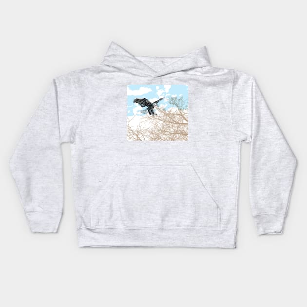 Bald eagle print Kids Hoodie by rachelsfinelines